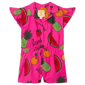 Hugo loves Tiki Ruffled Fruit Romper 2T NWT